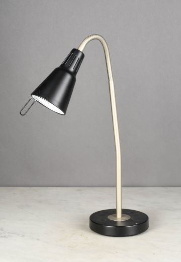 Black & Nickel Gooseneck Desk Lamp