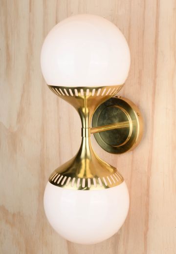 Brass Two Light Up Down Wall Sconce